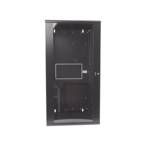 Gabinete PanZone de Montaje en Pared, de 19in, Puerta con Ventana de Seguridad, 26 UR, 635mm de Profundidad, Color Negro