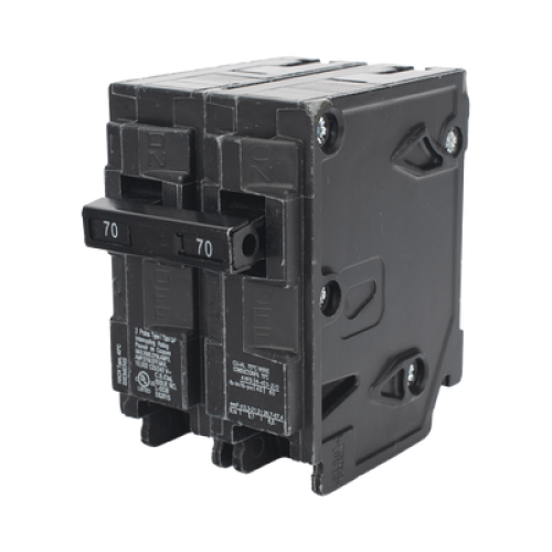 Interruptor automático enchufable tipo QP 2 polos, 70 amp