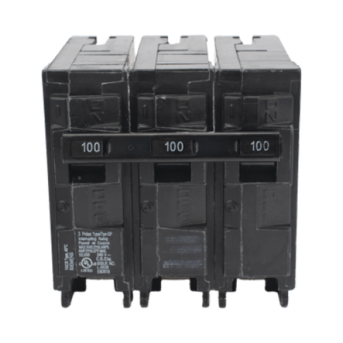 Interruptor automático enchufable tipo QP 3 polos, 100 amp.