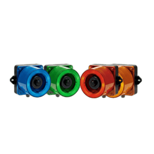 Combinacion de baliza LED color Azul y sirena electrónica de 31 tonos resistente a la intemperie de volumen máx. 123 dB a 110-220 VCA