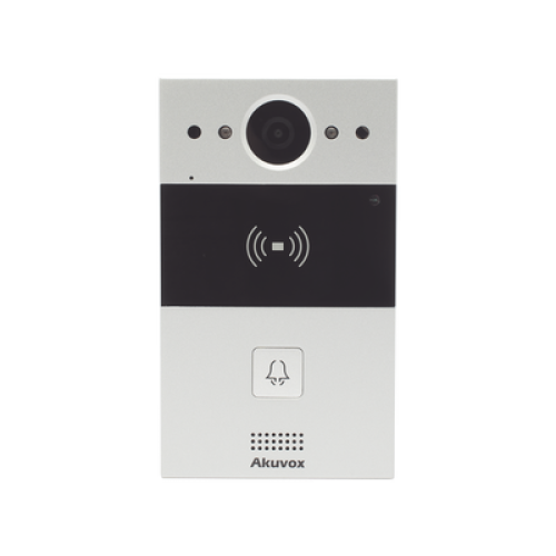 Videoportero de 1 Botón / Lector de Tarjetas MIFARE y PROX EM / Notificación a APP / 100% en la Nube / Notificación por Llamada Telefónica / SIP / ONVIF / IP65 / Cámara 2MP / Panel de Aluminio / Control de 2 Puertas
