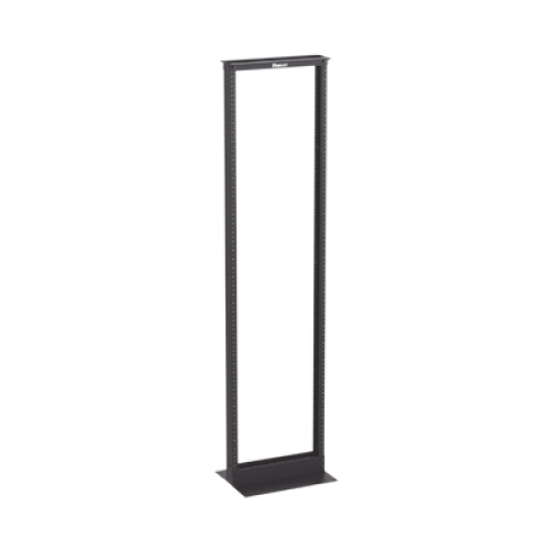 Rack de Dos Postes Estándar de 19 in, Rieles Numerados y Roscados #12-24, Fabricado en Aluminio, 45 Unidades de Rack, Color Negro