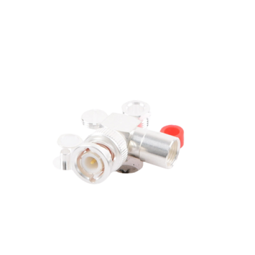 Conector BNC Macho en Ángulo Recto de Rosca para LP-195, LP-142, LMR-195, RG-58/U, RG-142/U, Plata/Oro/Teflón.