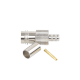 Conector BNC Hembra, 75 Ohm, Anillo Plegable, para RG-59/U, Níquel/ Oro/ Delrin.