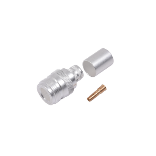 Conector N Hembra de Anillo Plegable para Cables 9913, 8214, LMR-400, RG8/U-SYS, RFLASH-1113, Plata/ Oro/ Teflón.