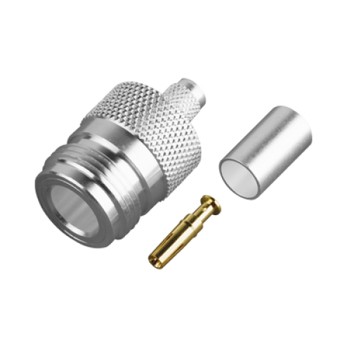 Conector N Hembra de Anillo Plegable para Cable PROFLEX ó Grupo P, Plata/ Oro/ Teflón. Conector N Hembra de Anillo Plegable para Cable PROFLEX ó Grupo P, Plata/ Oro/ Teflón.