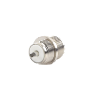 Conector UHF Hembra (SO-239) en Línea, Montaje Frontal en D Plano, Níquel/ Plata/ Baquelita.