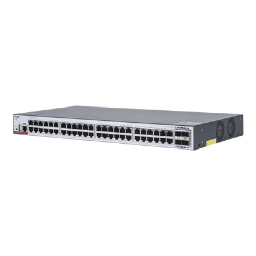 RG-CS83-48GT4XS-PD Switch Administrable Capa 3 PoE con 48 puertos Gigabit 802.3af/at + 4 SFP+ para fibra 10Gb, hasta 1,480 watts, gestión gratuita desde la nube.