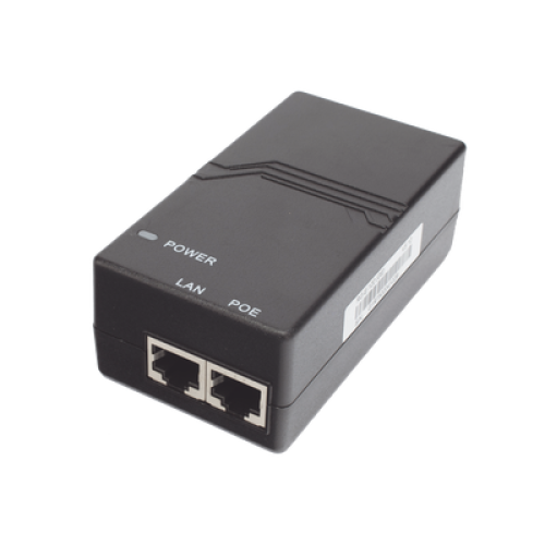 Inyector PoE estándar 15 watts, Compatible Multi-marcas, Detección Inteligente Anti Accidentes (802.3af / Gigabit)
