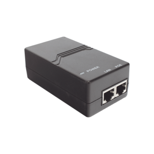 Inyector PoE estándar 15 watts, Compatible Multi-marcas, Detección Inteligente Anti Accidentes (802.3af / Gigabit)