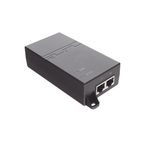Inyector PoE estándar 30 watts, Compatible Multi-marcas, Detección Inteligente Anti Accidentes (802.3at / Gigabit)