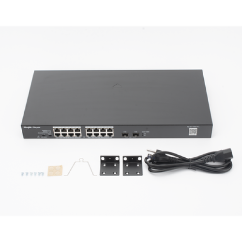 Switch PoE+ No Administrable, Hasta 247 Watts, con 18 Puertos Gigabit PoE+ y 2 Uplinks SFP 1G, Visible en la Topología