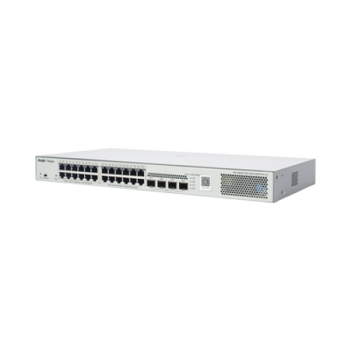 Switch Administrable L2 PoE+ hasta 370W, 24 Puertos Eth 1G, 4 puertos SFP 1G, Administración Remota en la Nube.