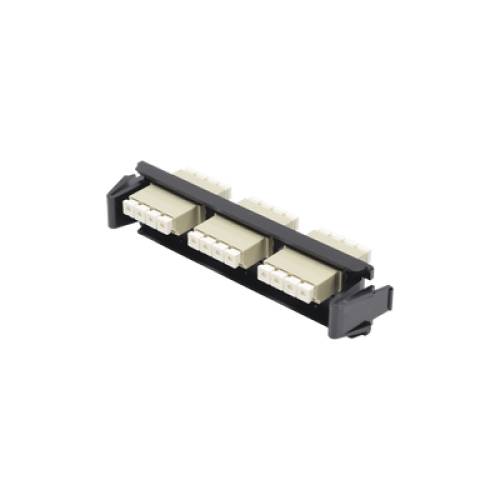 Placa Acopladora de Fibra Óptica Quick-Pack, Con 3 Conectores LC Quad (12 Fibras), Para Fibra Multimodo, Beige Placa Acopladora de Fibra Óptica Quick-Pack, Con 3 Conectores LC Quad (12 Fibras), Para Fibra Multimodo, Beige