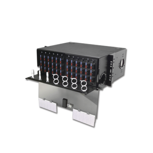 Panel de Conexión de Fibra Óptica (RIC3) Para Rack de 19in, Acepta 12 Placas Quick Pack, Hasta 288 Fibras, 4 UR