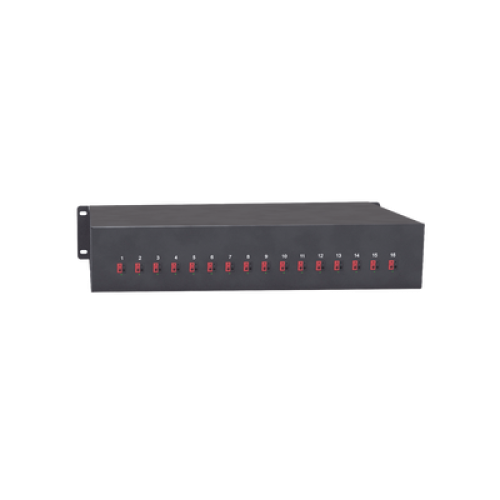 Fuente 24 Vca / Industrial / Tipo RACK / 20 Amperes / 16 salidas / 1.25 Amperes por salida administrada / 2.5 Amperes por salida máxima