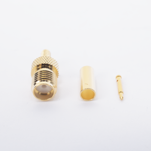 Conector SMA Hembra Inverso de anillo plegable para cable RG-174/U, BELDEN 8216.