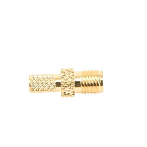 Conector SMA hembra inverso de anillo plegable para cable RG-58/U, Oro/ Oro Teflón.