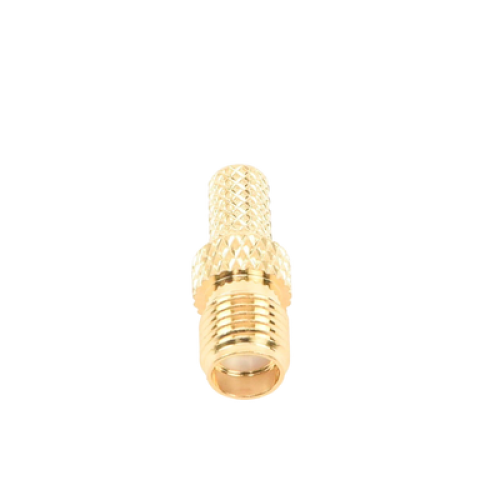Conector SMA hembra inverso de anillo plegable para cable RG-58/U, Oro/ Oro Teflón.