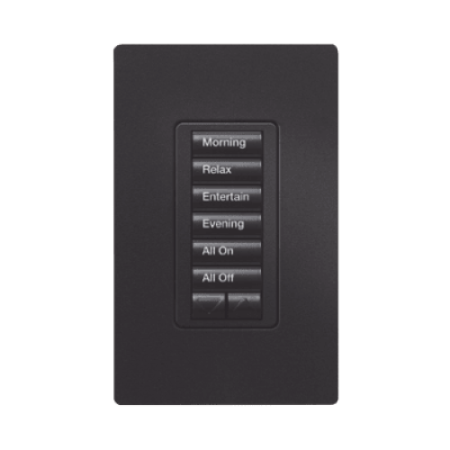 (RadioRA2) Teclado Seetouch Hibrido 6 botones, 2 botones subir/bajar, programe escenas diferentes en cada botón,puede instalarse en un interruptor de luz.