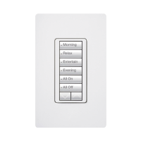 (RadioRA2) Teclado Seetouch Hibrido 6 botones, 2 botones subir/bajar, programe escenas diferentes en cada botón,puede instalarse en un interruptor de luz.