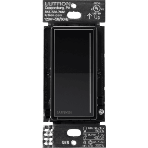 (RadioRa3) Atenuador táctil Sunnata Dimmer PRO color negro brillante , requiere cable neutro / soporta 250W LED