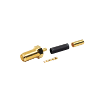 Conector SMA Hembra de Anillo Plegable para Cables RG-174/U, 8216, Oro/ Oro/ Teflón. Conector SMA Hembra de Anillo Plegable para Cables RG-174/U, 8216, Oro/ Oro/ Teflón.