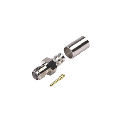 Conector SMA Hembra de Anillo Plegable para Cables RG-8/X, LMR-240, 9258, Niquel/Oro/Teflón.