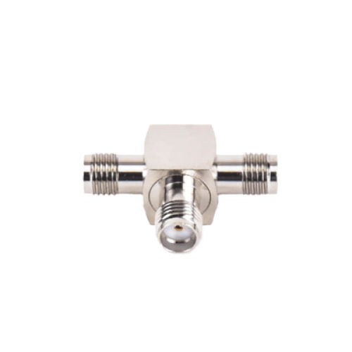Adaptador en Forma T, de Triple Conectores SMA Hembra, Níquel/ Oro/ Teflón. Adaptador en Forma T, de Triple Conectores SMA Hembra, Níquel/ Oro/ Teflón.
