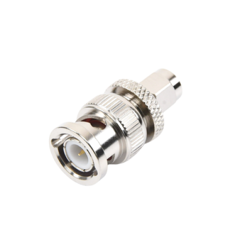 Adaptador en Línea de Conector SMA Macho a BNC Macho, Níquel/ Oro/ Teflón.