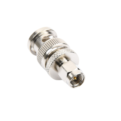 Adaptador en Línea de Conector SMA Macho a BNC Macho, Níquel/ Oro/ Teflón.