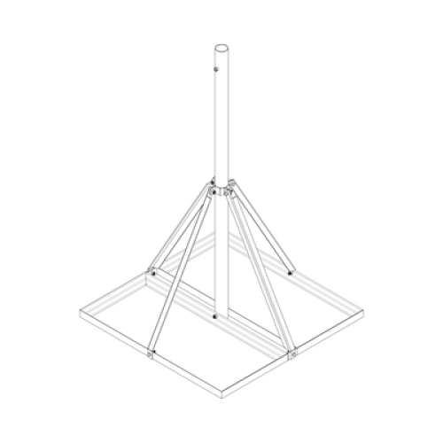 Base No Penetrante Base de 0.9 x 0.9 m con Mástil de 1.5 m x 2