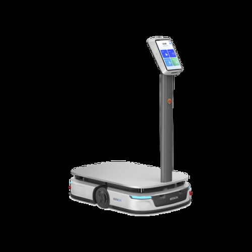 Robot de Transporte Industrial / Capacidad 100+ kg / Autonomía 8 Horas / Velocidad 1 m/s / Batería Intercambiable / Navegación LiDAR + Visión Estéreo / 3 Paradas de Emergencia / Plug-and-Play