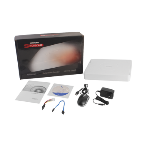 DVR 2 Megapixel (1080P) lite / 16 Canales TURBOHD + 2 Canal IP / 1 Bahía de Disco Duro / H.264+ / 1 Canales de Audio / Salida de vídeo Full HD