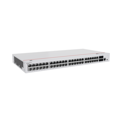 Switch de Acceso Gigabit Administrable PoE Capa 2 / 48 puertos 10/100/1000 Mbps (PoE) / 4 Puertos 1GE SFP Uplink / ERPS / IMGP Snooping / DHCP Snooping / PoE Perpetuo / 380W / Administración Nube Gratis