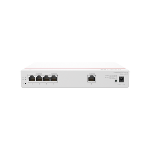 Router Multi-Servicio / 1 puerto 10/100/1000 Mbps(WAN) / 4 puertos 10/100/1000 Mbps(LAN) PoE+ (802.3af/at) / 50W / Rendimiento 1 Gbps / Controla hasta 32 APs / Hasta 150 Clientes / Administración Nube Gratis