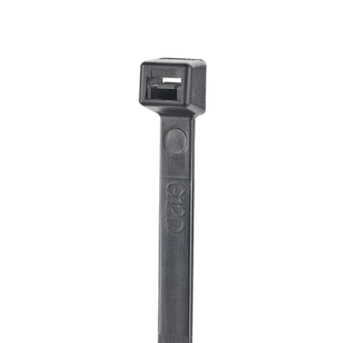 Cincho de Nylon 6.6 StrongHold™, 100mm largo x 2.5mm ancho, Color Negro, Exterior Resistente a Rayos UV, Paquete de 100pz