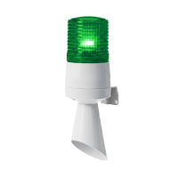Luz LED con patrones de destello fijo y destellante con buzzer incorporado de alto volumen Máx. 95 dB color Verde 24 VCD Luz LED con patrones de destello fijo y destellante con buzzer incorporado de alto volumen Máx. 95 dB color Verde 24 VCD