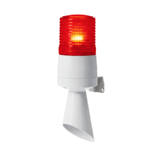 Luz LED con patrones de destello fijo y destellante con buzzer incorporado de alto volumen Máx. 95 dB color Rojo 24 VCD