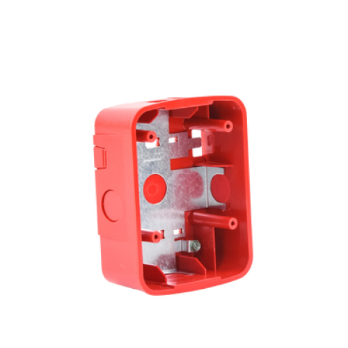 Caja de Montaje en Pared para Bocina y Bocina con Lampara Estroboscopica y para montaje en Techo de Bocinas, Color Rojo