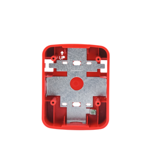 Caja de Montaje en Pared para Bocina y Bocina con Lampara Estroboscopica y para montaje en Techo de Bocinas, Color Rojo