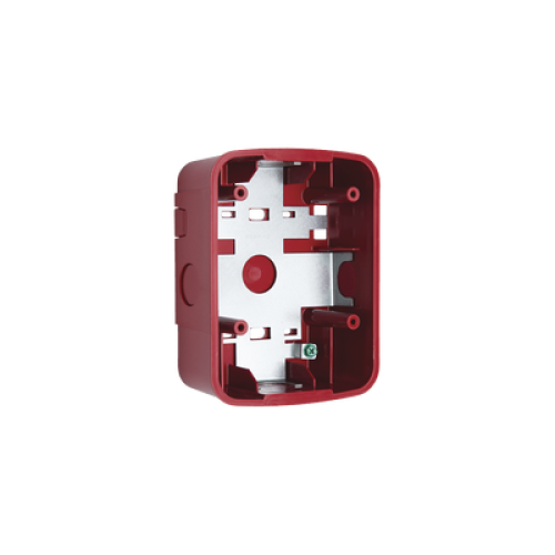 Caja de Montaje en Pared para Bocina y Bocina con Lampara Estroboscopica y para montaje en Techo de Bocinas, Color Rojo