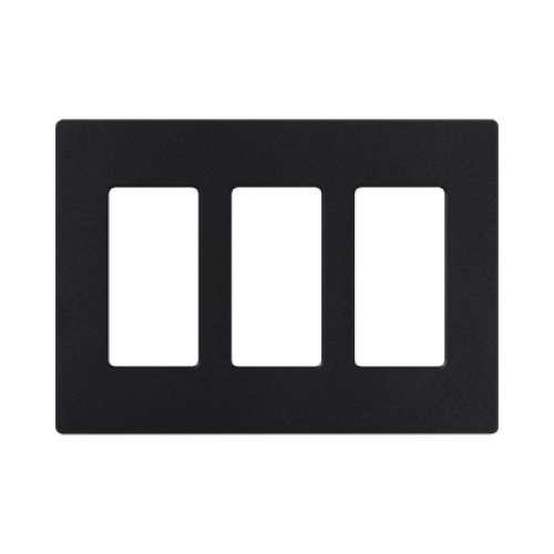 Tapa Color Blanco Negro Satin para interruptor o dimmer Lutron, 3 gang, limpio y moderno