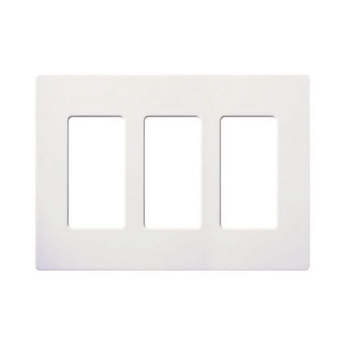 Tapa Color Blanco Snow para interruptor o dimmer Lutron, 3 gang, limpio y moderno
