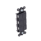 Placa de 6 puertos, color negro night.