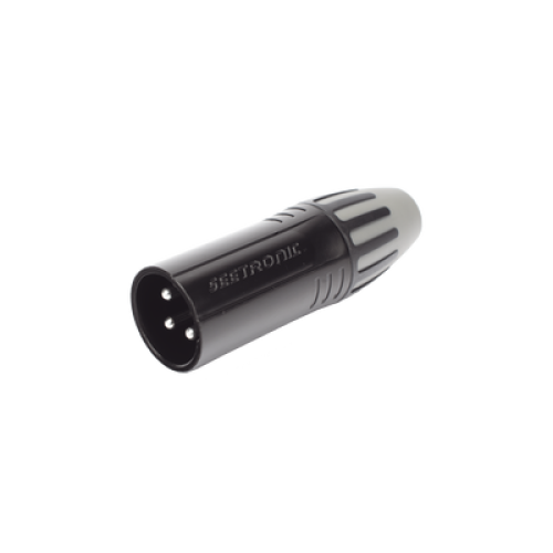 XLR conector de cable macho, carcasa enchapada en negro, contactos enchapados en plata