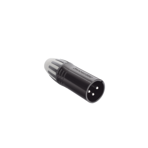 XLR conector de cable macho, carcasa enchapada en negro, contactos enchapados en plata