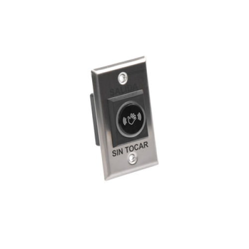 Botón de Salida sin Contacto / Sensor IR / Iluminado / Normalmente Abierto y Cerrado / Distancia Ajustable de Detección /  Rele Ajustable de 0.5 a 30 Segundos / Uso Interior