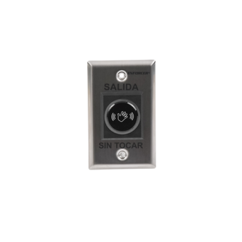 Botón de Salida sin Contacto / Sensor IR / Iluminado / Normalmente Abierto y Cerrado / Distancia Ajustable de Detección /  Rele Ajustable de 0.5 a 30 Segundos / Uso Interior