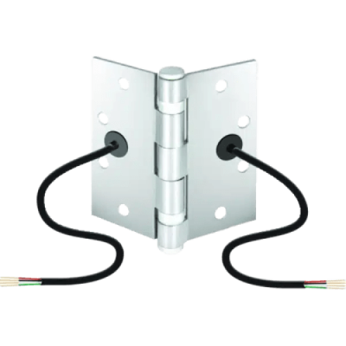 Bisagra de Transferencia Eléctrica SD-H412 / 12-24 VAC/VDC / 4 Hilos 28AWG / Acero Resistente a Vandalismo / Transferencia de Energía y Datos / Reemplazo de Bisagra Estándar